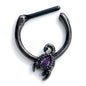 16G 5/16 Purple Gem Black Goth Scorpion Cartilage Clicker