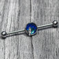 14G Mermaid Dark Blue Scale Tail Industrial Barbell 38mm