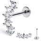 16G 5/16 Clear CZ Gem Arching Beauty Internally Threaded Labret