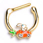 16G 5/16 Clear Gem Gold Tone Rabbit Carrot Car Cartilage Clicker
