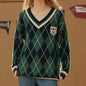 New Product Wholesale Diamond Sweater Women's V-neck Pullover