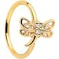 20G 5/16 Clear Gem Gold Tone Filigree Dragonfly Nose Hoop