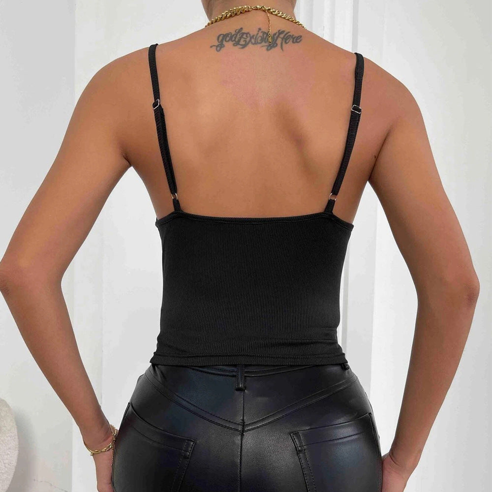 Women's Lace Camisole Backless Slim Versatile Tank Top