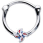 16G 3/8 Patriotic Pinwheel Cartilage Clicker