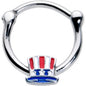 16G 3/8 Patriotic Uncle Sam Top Hat Cartilage Clicker