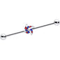 14G Patriotic Pinwheel Industrial Barbell 38mm