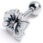 16G 1/4 Clear Gem Butterfly Blossom White Cartilage Tragus Earring