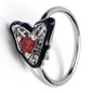20G 5/16 Red Gem Captured Heart Nose Hoop