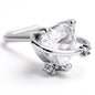 20G 1/4 Clear CZ Gem Heart Saturn L Shape Nose Ring