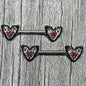 14G 9/16 Red Gem Captured Heart Barbell Nipple Ring Set