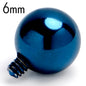 14G 6mm Blue Replacement Ball End Internally Threaded Jewelry
