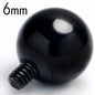 14G 6mm Black Replacement Ball End Internally Threaded Jewelry
