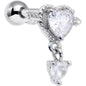 16G 1/4 Clear Gem Fusion of Love Arrow Heart Cartilage Earring
