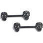 14G 9/16 Black 316L Steel Skulls with Titanium Barbell Nipple Rings