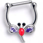 16G 5/16 Purple Gem Embellished Dragonfly Cartilage Clicker