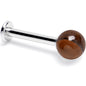 14G 3/8 Tiger Eye Natural Stone Labret Tragus Earring