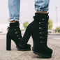 Table suede high heels