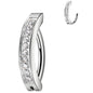 14G 1/2 CZ ASTM F-136 Implant Grade Titanium Hinged Hoop Belly Ring