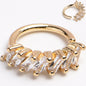 16G 5/16 Gold Toned Princess Cubic Zirconia Bendable Hoop