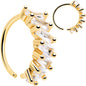 20G 5/16 Gold Toned Princess Cubic Zirconia Bendable Hoop