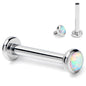 16G 5/16 White Synthetic Opal ASTM F-136 Implant Grade Titanium Internally Threaded Labret