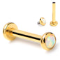 16G 5/16 White Synth Opal Gold Hue ASTM F-136 Implant Grade Titanium Internally Threaded Labret
