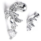 16G 1/4 Clear Gem Moon Bow Heart Dangle Cartilage Tragus Earring