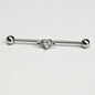 14G Clear Gem Fusion of Love Arrow Heart Industrial Barbell 38mm