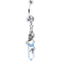 Clear Gem Mermaid Rider Dangle Belly Ring