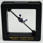 14G Blue Gem Black Scrolling Elegance Industrial Barbell 38mm