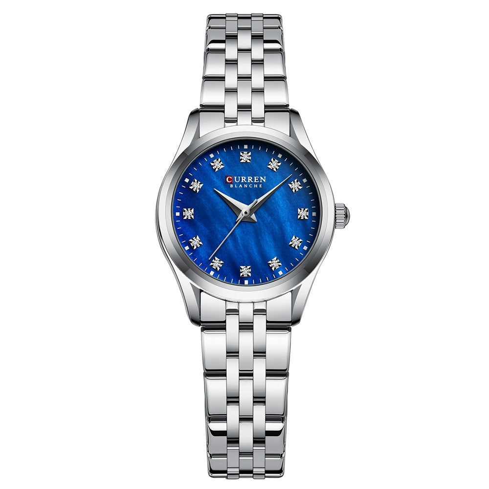 Rhinestone Ultra-thin Womens Shell-face Watch