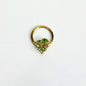 16G 3/8 Green Gem Gold Tone Butterfly Grapes Hinged Segment Ring