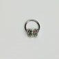 16G 3/8 Clear Pink Gem Floral Butterfly Style Hinged Segment Ring