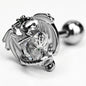 16G 1/4 Clear Gem Heart of Dragon Cartilage Tragus Earring