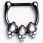 16G 5/16 Aurora CZ Gem Black Dream Drops Cartilage Clicker Ring