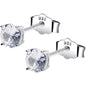 4mm CZ 925 Sterling Silver April Birthstone Stud Earrings