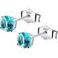 4mm CZ 925 Sterling Silver December Birthstone Stud Earrings