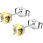 4mm CZ 925 Sterling Silver November Birthstone Stud Earrings
