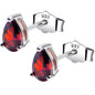 4mm CZ Pear 925 Sterling Silver January Birthstone Stud Earrings