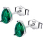 4mm CZ Pear 925 Sterling Silver May Birthstone Stud Earrings