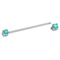 14G Green Faux Opal Internally Threaded Industrial Barbell 38mm
