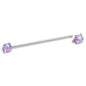 14G Purple Faux Opal Internally Threaded Industrial Barbell 38mm