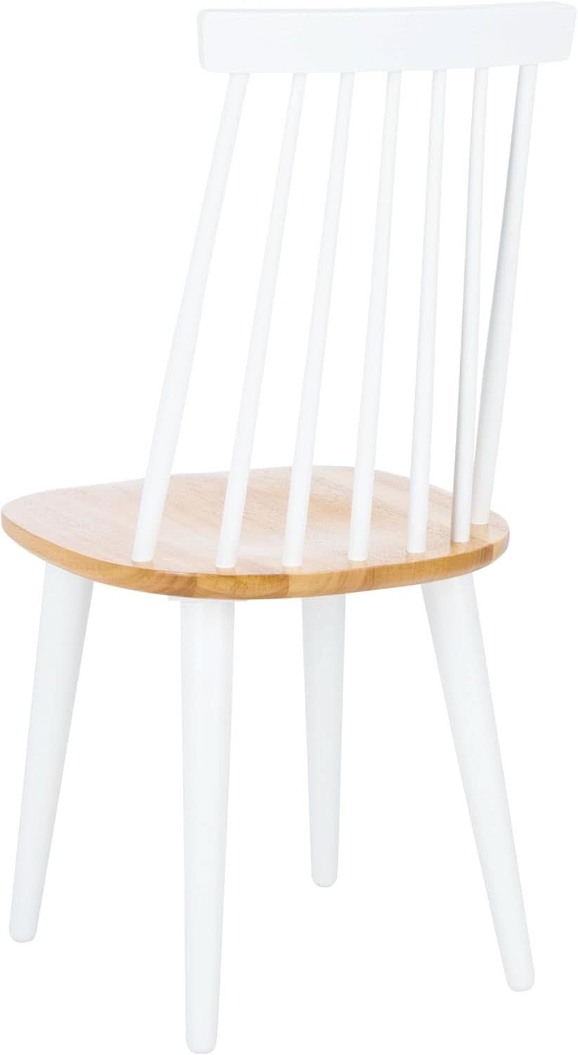 Farmhouse Spindle Back Side Chair White Natural Dining Room