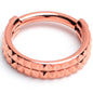 16G 5/16 Rose Gold PVD Pyramid Cut Double Hoop 316L Surgical Steel Hinged Segment Ring