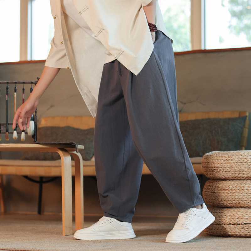 Retro Loose-fit Tapered Casual Pants For Men