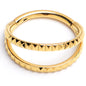 16G 3/8" Gold PVD Double Spike Precision Hinged Segment Ring