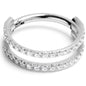 16G 3/8 Cubic Zirconia ASTM F-136 Implant Grade Titanium Double Hinged Segment Ring