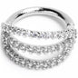 16G 5/16 Clear CZ Gem Faux Triple Hoop Closure Ring