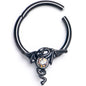 16G 3/8 Orange Gem Black Majestic Dragon Hinged Segment Ring
