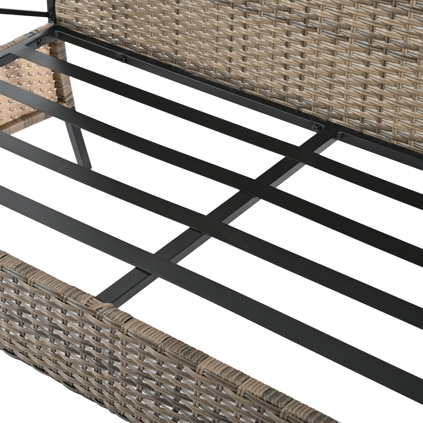 Outdoor Patio Set PE Rattan Brown 4 Piece Cushioned
